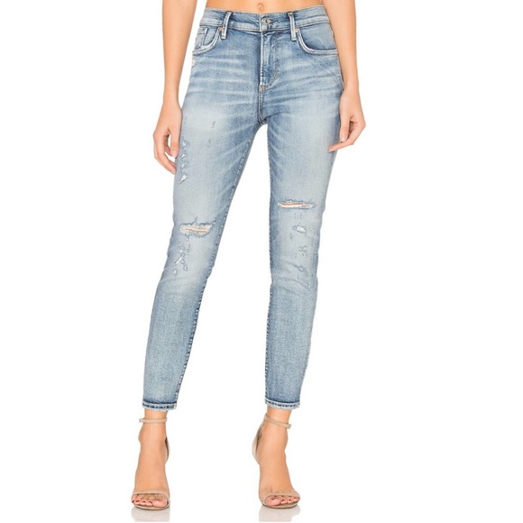 Agolde Sophie Crop in Outsider High Rise Jeans Size 25 Distressed Skinny Denim - Picture 1 of 15